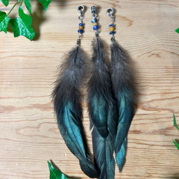 Dreadlock feather silver bead ‘roaster’ 0,8 mm
