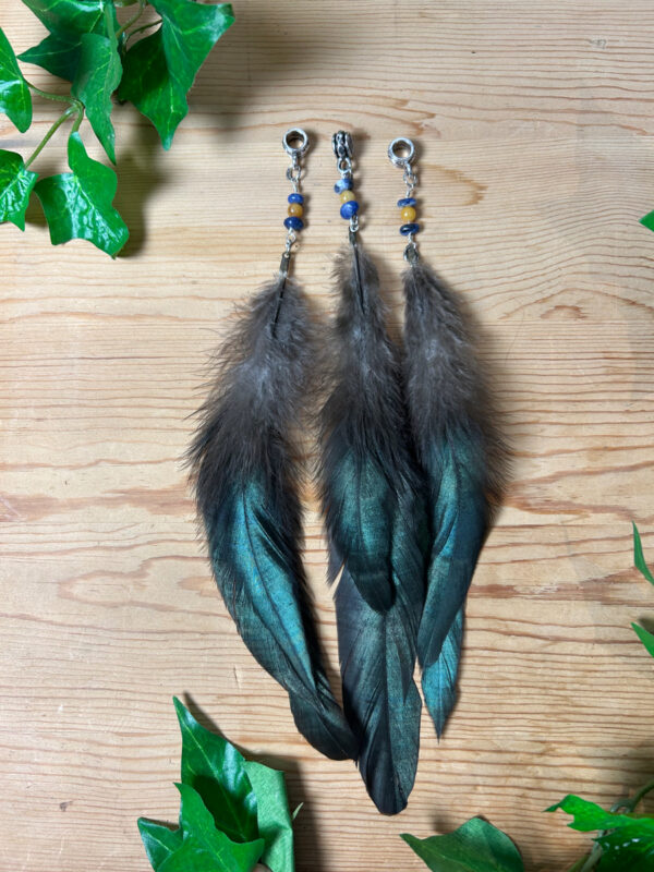 Dreadlock feather silver bead ‘roaster’ 0,8 mm