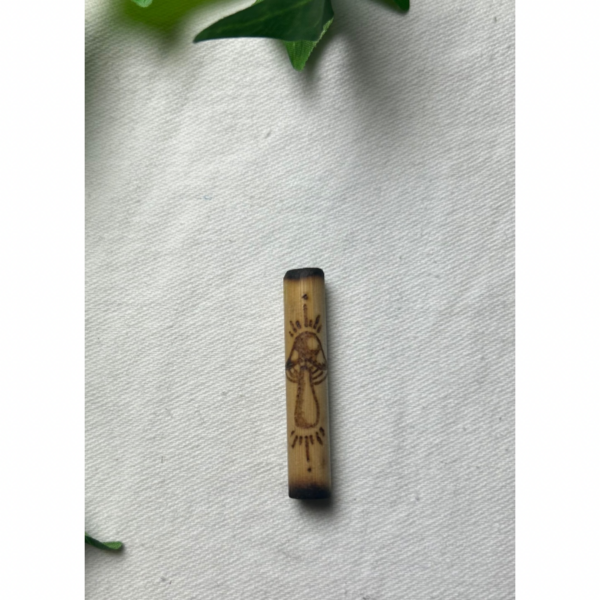 Wood burned bamboo dreadlock tube 0,6 cm paddo