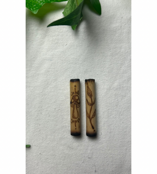 Wood burned bamboo dreadlock tube 0,6 cm paddo - Image 3