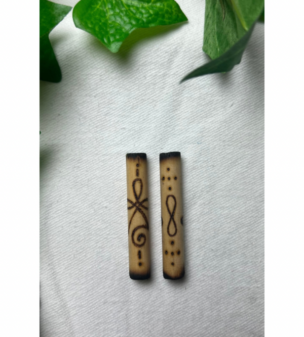 Wood burned bamboo dreadlock tube 0,6 cm Infinity. - Image 3